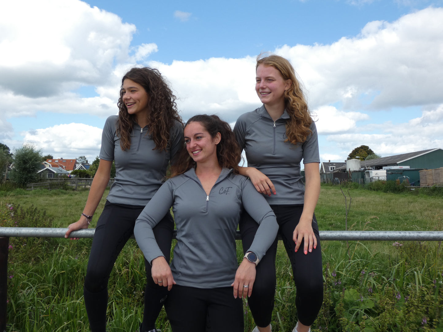Vivaldi Shortsleeve Grijs — Rijshirt met korte mouw