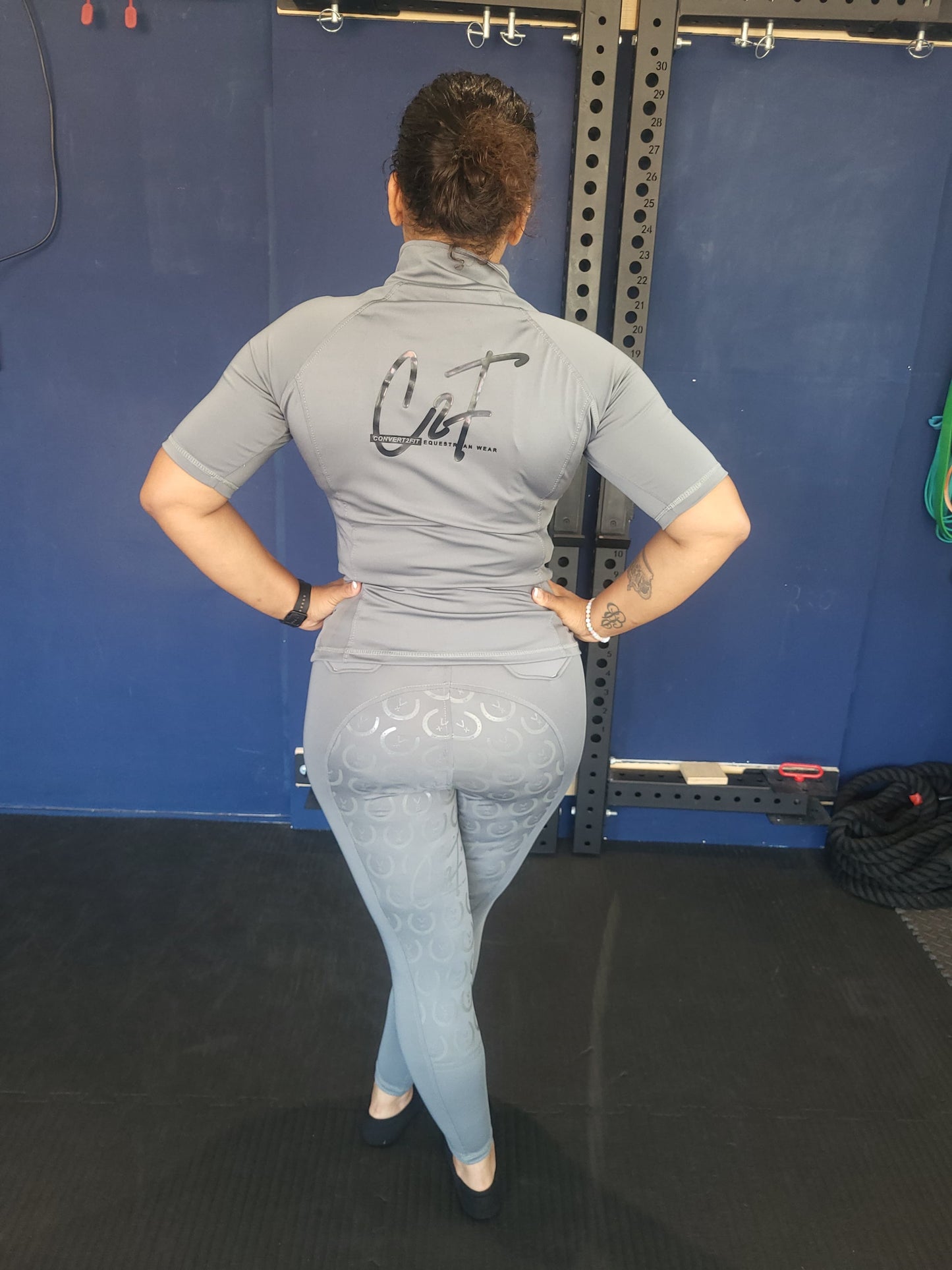 Vivaldi Shortsleeve Grijs — Rijshirt met korte mouw